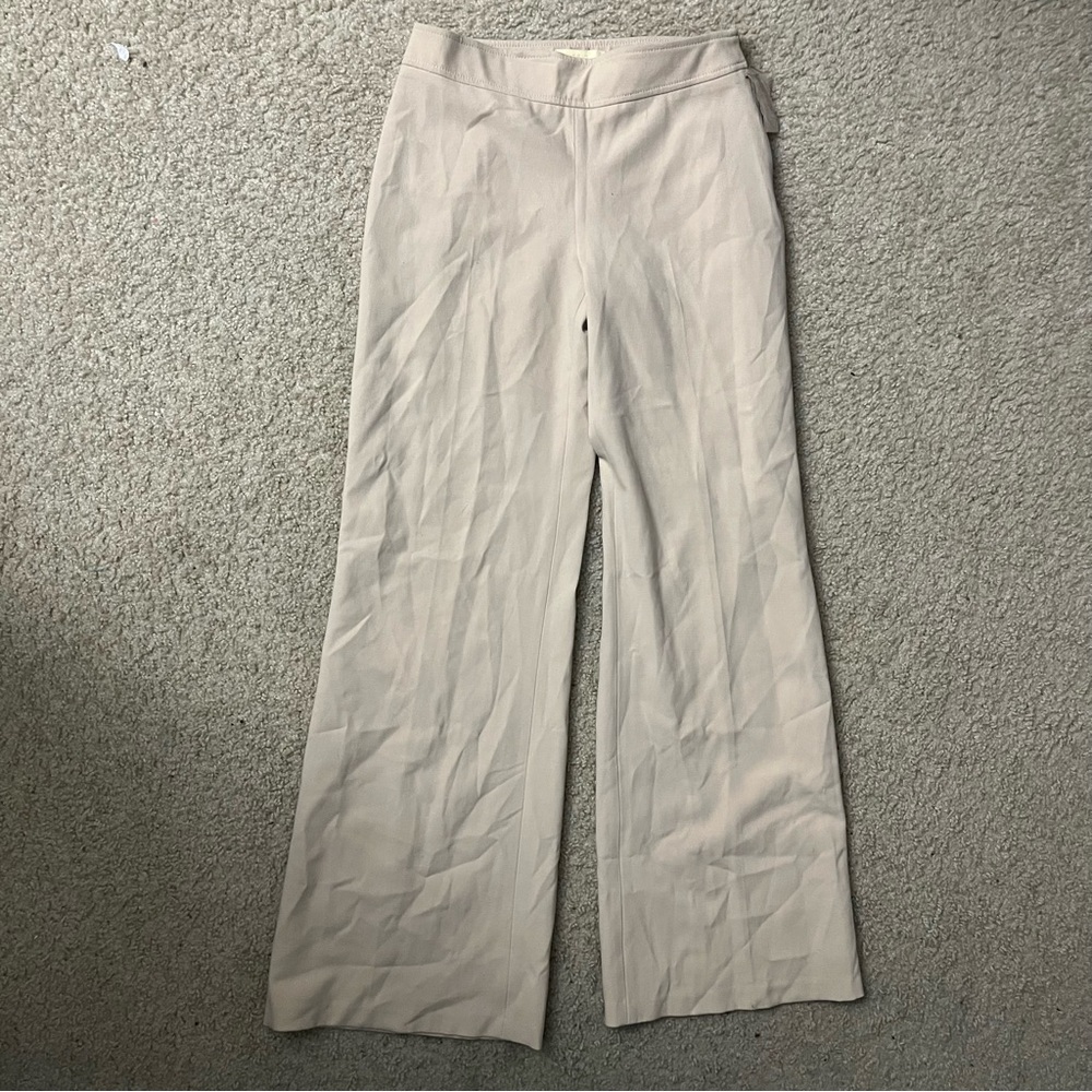 Epic women’s size 2 beige dress pants side zipper stretch polyester blend